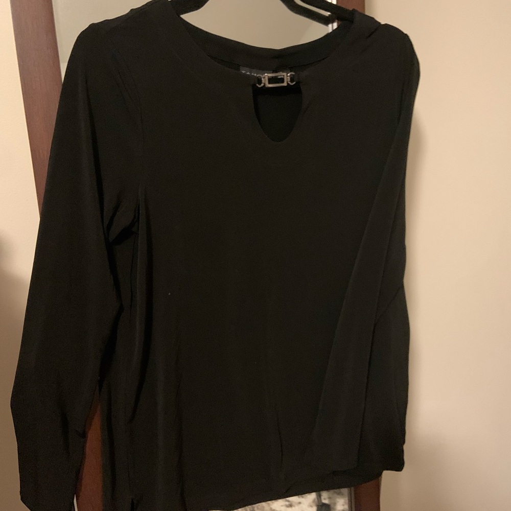 Tahari Black Long Sleeve Blouse